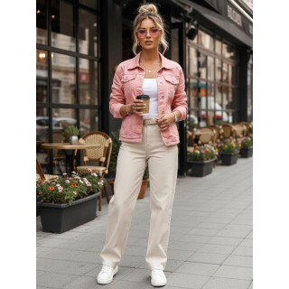 Ženska jeans jakna v roza barvi TY5597