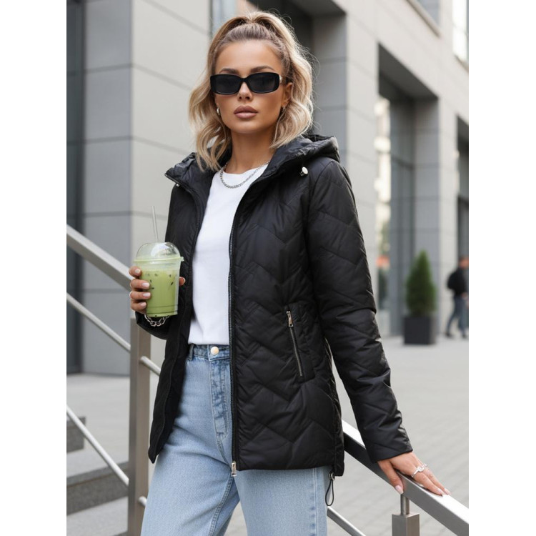 Prešita črna ženska jakna TY5611