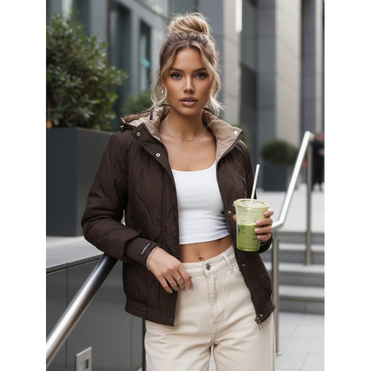 Prehodna rjava ženska jakna TY5616