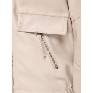 Ženska usnjena jakna v svetlo bež barvi TY5630