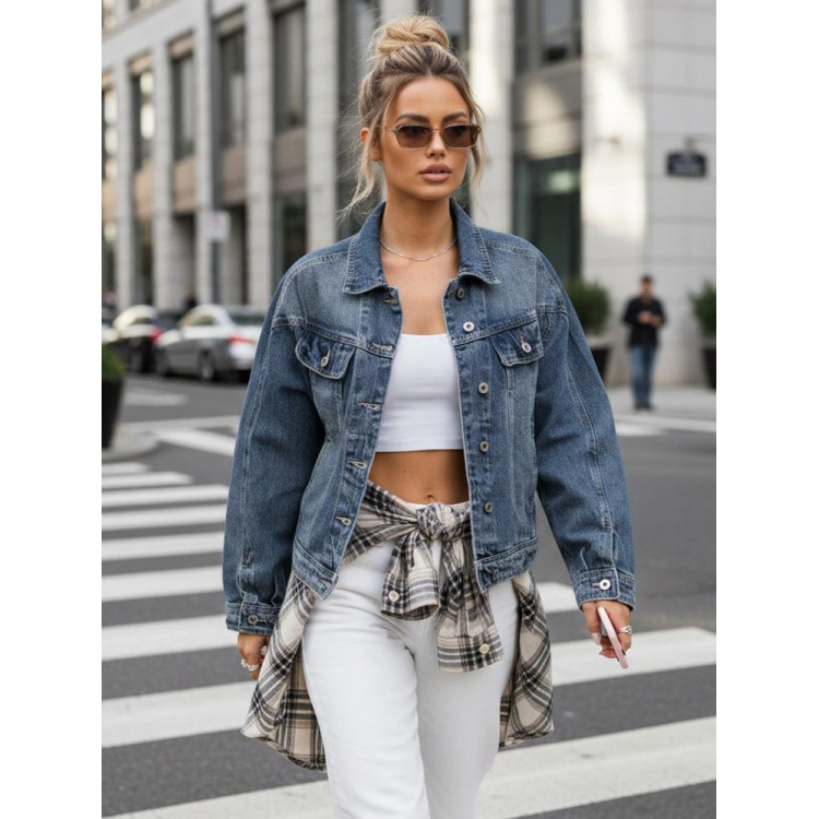 Ženska modra jeans jakna TY5632