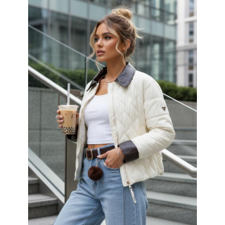 Ženska prešita jakna v ekru barvi TY5621