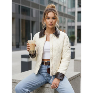 Ženska prešita jakna v ekru barvi TY5621