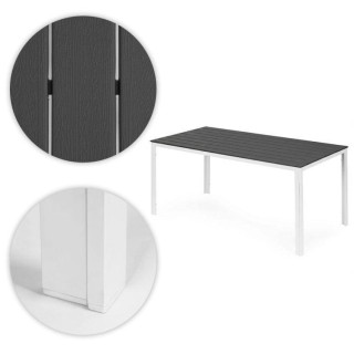 Sivo-bela vrtna miza za 6 oseb - 156x78 cm