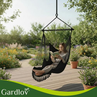 Črna gugalnica - viseči stol - 210 cm