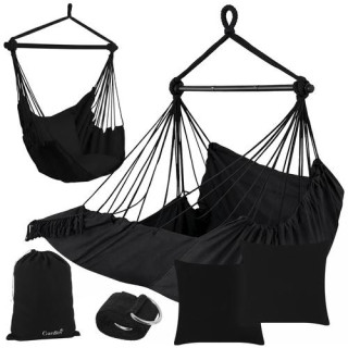 Črna gugalnica - viseči stol - 210 cm