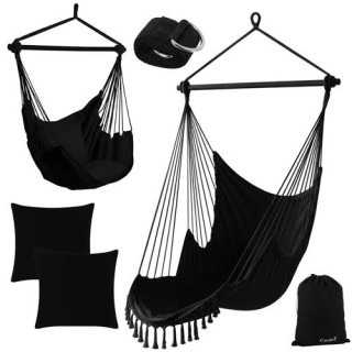 Črna gugalnica - viseči stol - 210 cm