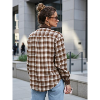 Rjava ženska karo srajca DY0486