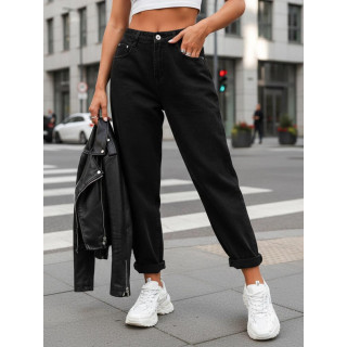 Črne ženske kavbojke mom fit UY2903