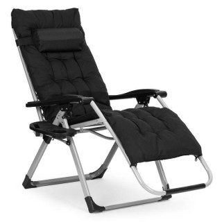 Črn vrtni ležalnik za na plažo