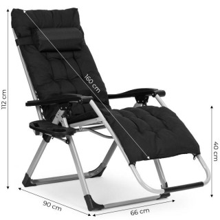 Črn vrtni ležalnik za na plažo