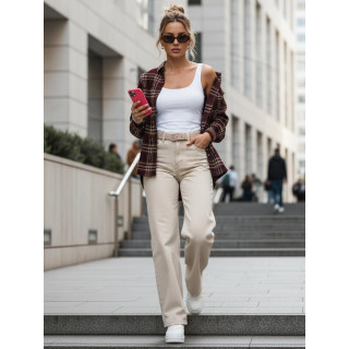 Ženska karo srajca v bordo barvi DY0484