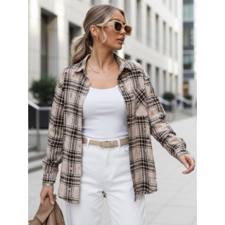 Ženska bež karo srajca DY0485