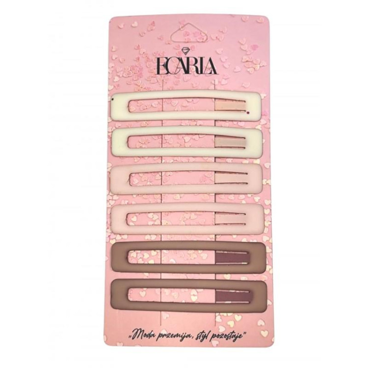 Komplet 6 pastelnih sponk za lase