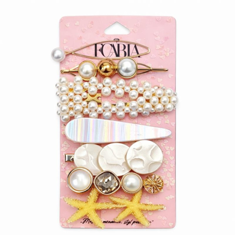 Komplet 7 bisernih sponk za lase