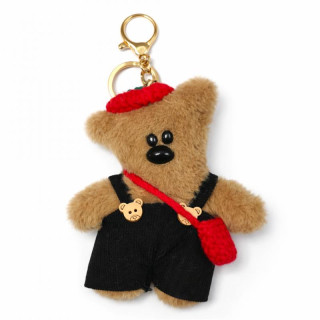 Obesek v obliki medvedka v črnih naramnicah