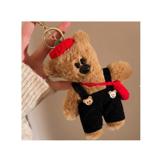 Obesek v obliki medvedka v črnih naramnicah