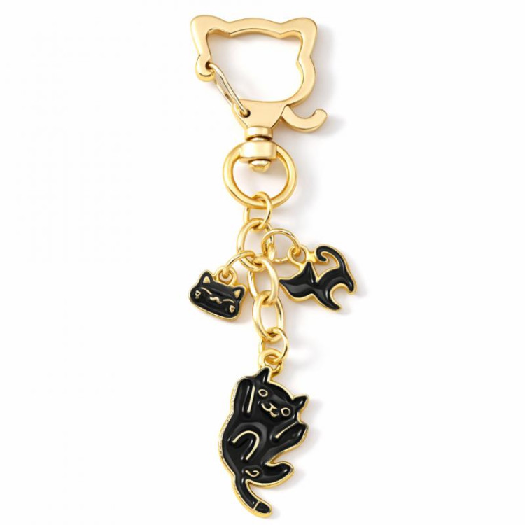 Obesek s črnimi emajliranimi mačkami