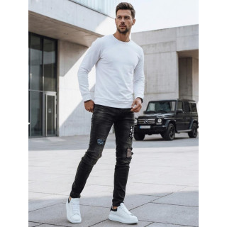 Moške črne kavbojke z obloženimi luknjami UX4295