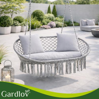 Dvosedna vrtna gugalnica v sivi barvi