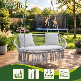 Dvosedna vrtna gugalnica v sivi barvi