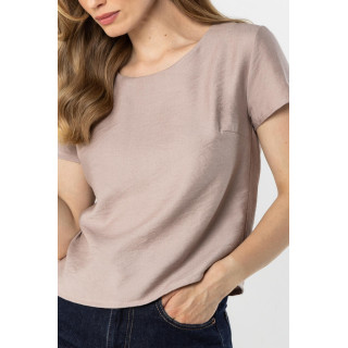 Ženska bež majica s polkrožnim izrezom
