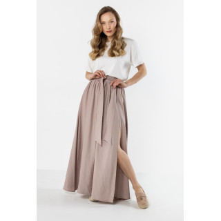 Žensko bež dolgo krilo z vezalkami