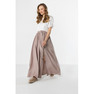 Žensko bež dolgo krilo z vezalkami