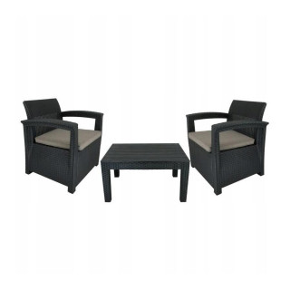 Vrtni set - antracit (2 stola, miza)