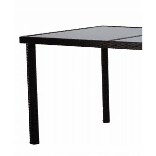 Komplet pohištva iz ratana rjavo-bež barve - miza + 4 stoli