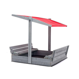 Impregniran peskovnik z zaklepanjem, streho in UV filtrom - 120x120 cm