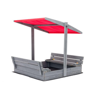 Impregniran peskovnik z zaklepanjem, streho in UV filtrom - 120x120 cm