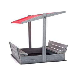 Impregniran peskovnik z zaklepanjem, streho in UV filtrom - 120x120 cm