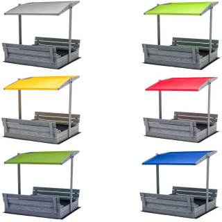 Impregniran peskovnik z zaklepanjem, streho in UV filtrom - 120x120 cm