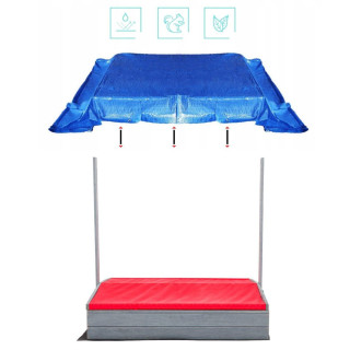 Impregniran peskovnik z zaklepanjem, streho in UV filtrom - 120x120 cm