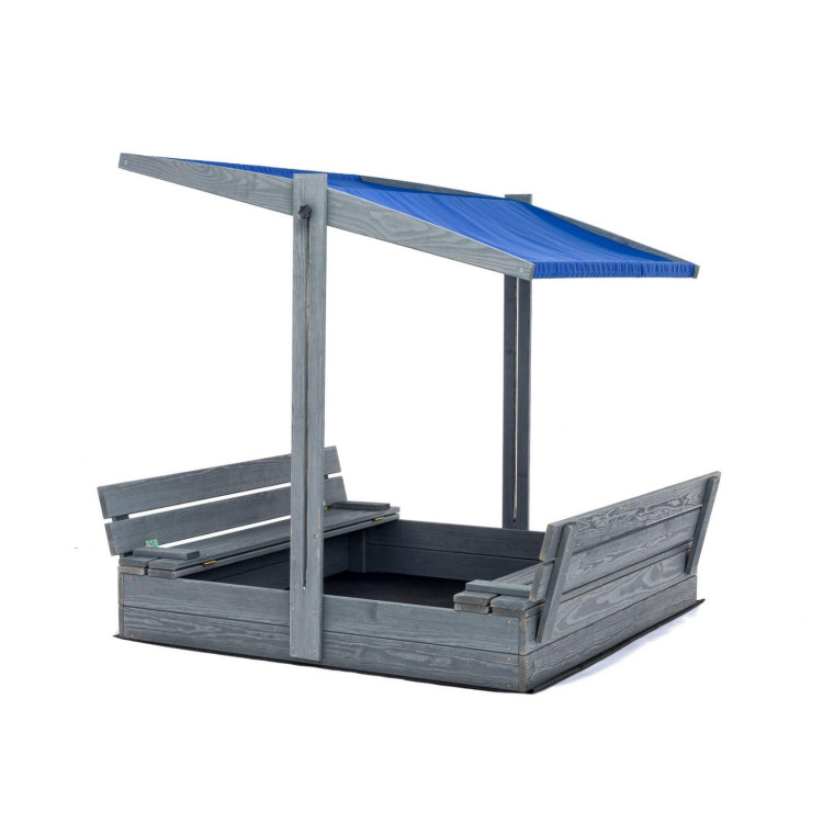 Impregniran peskovnik z zaklepanjem, streho in UV filtrom - 120x120 cm