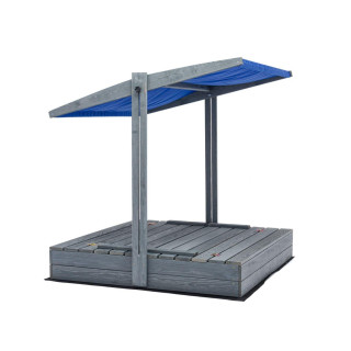 Impregniran peskovnik z zaklepanjem, streho in UV filtrom - 120x120 cm