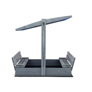 Impregniran peskovnik z zaklepanjem, streho in UV filtrom - 120x120 cm