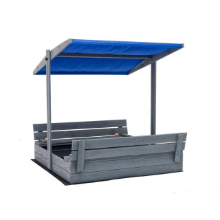 Impregniran peskovnik z zaklepanjem, streho in UV filtrom - 120x120 cm