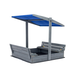 Impregniran peskovnik z zaklepanjem, streho in UV filtrom - 120x120 cm