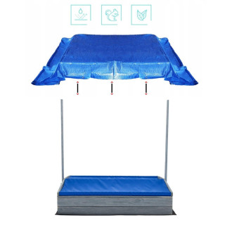 Impregniran peskovnik z zaklepanjem, streho in UV filtrom - 120x120 cm