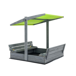 Impregniran peskovnik z zaklepanjem, streho in UV filtrom - 120x120 cm