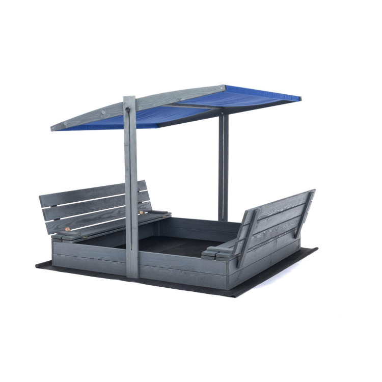 Zaprt impregniran peskovnik s streho in UV filtrom - 140x140 cm