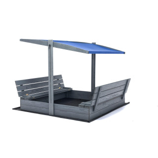 Zaprt impregniran peskovnik s streho in UV filtrom - 140x140 cm