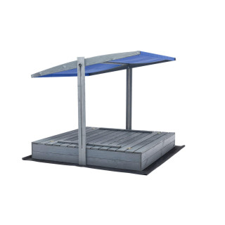 Zaprt impregniran peskovnik s streho in UV filtrom - 140x140 cm