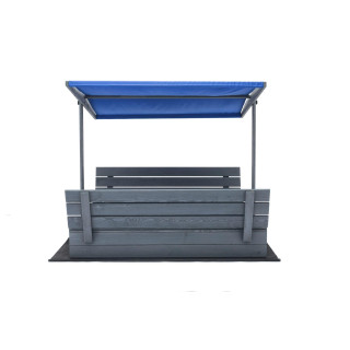 Zaprt impregniran peskovnik s streho in UV filtrom - 140x140 cm