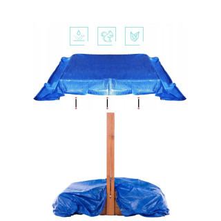 Zaprt impregniran peskovnik s streho in UV filtrom - 140x140 cm