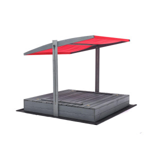 Zaprt impregniran peskovnik s streho in UV filtrom - 140x140 cm