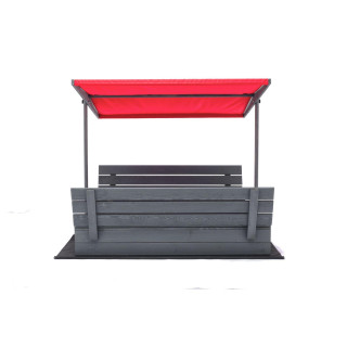 Zaprt impregniran peskovnik s streho in UV filtrom - 140x140 cm