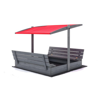 Zaprt impregniran peskovnik s streho in UV filtrom - 140x140 cm